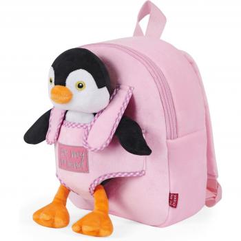 Mochila reversible con peluche extraíble Peggie Pinguino 27cm