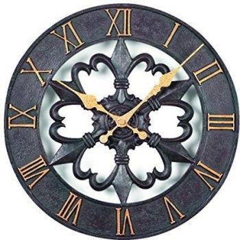 Reloj de pared analógico de cuarzo Atlanta 4445 con diseño en hierro y números romanos