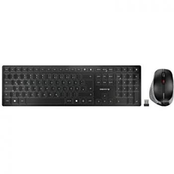 Cherry DW 9500 SLIM Combo Teclado y Ratón Inalámbricos + Bluetooth Negros Teclado Alemán QWERTZ