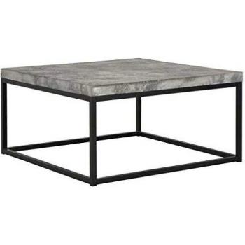 vidaXL Mesa de Centro de Apariencia de Hormigón Mesilla Salón Comedor Cocina Café Sala de Estar Habitación Aparador Mesita Café Auxiliar Casa Hogar 75x75x38 cm