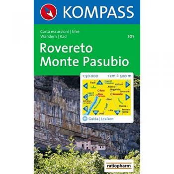 Mapa excursionista y topográfico 101 Rovereto - Monte Pasubio 1:50.000