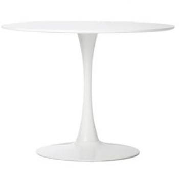 Mesa Fija de MDF Blanca 100x73 cm - Mesa de Comedor Redonda Ø100 cm