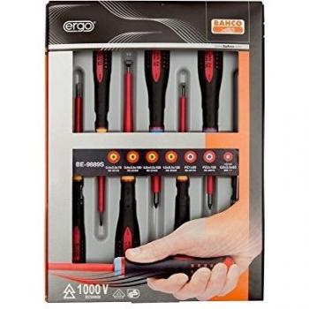 Bahco BE-9887S - Juego De Destornillador Es Ergo® Aislados 7 Pzs Con Tester Ph