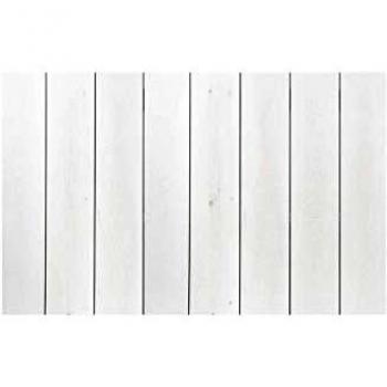 Decowood - Cabecero Cama Dormitorio, Lamas Verticales Rectas, Madera de Pino Decapado, Blanco - Fabricado a Mano en España - Medidas 160 x 80 cm