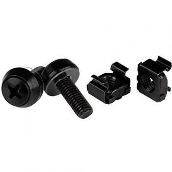 StarTech.com M6 Cage Nuts and Screws - 50 Pack - 12mm Rack Screws and Cage Nuts - Black