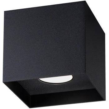 Sollux Hati Downlight de superficie minimalista cuadrado negro 1x GU10, lámpara de techo hati negra
