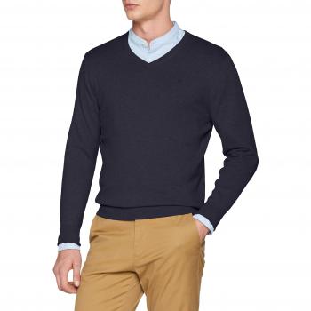 Scalpers V Neck Petrol, Jersey para Hombre, Gris Petroleo, Small