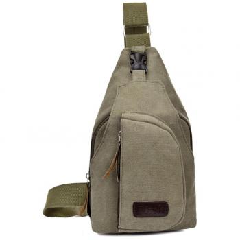 Bolso De Hombro De La Lona De Los Hombres Bolso Del Pecho De La Mochila Para Viajar Que Camina Que Acampa Color-Verde Puro, S
