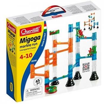 Quercetti 45-Piece Transparent Marble Run - Marble Run Construction Toy