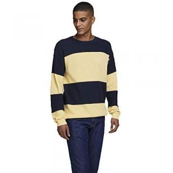 JACK JONES Blast Knit Crew Neck, amarillo, X-Large