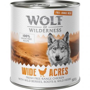Wolf of Wilderness Free Range 6 x 800 g - Wide Acres - Pollo de corral