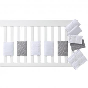 Vertbaudet - Protector de cuna transpirable, algodón, blanco estampado
