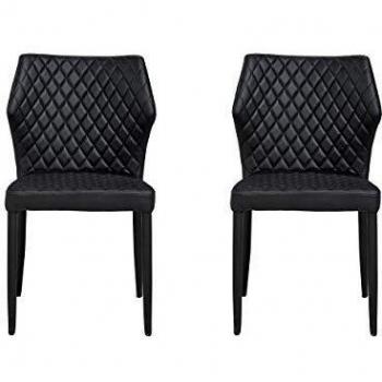 Homemania Silla Ara, Metal, Tela, Negro, 56 x 47 x 84 cm