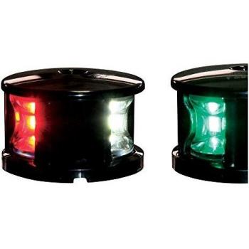 Feu tricolore, lumière LED rouge, verte et blanche 12-15V & 1,5W, plateforme montée, visibilité jusqu'à 2NM, couleur noire