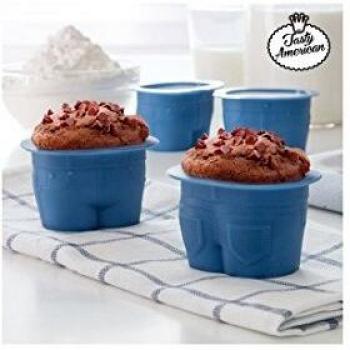 Appetitissime Tasty American Moldes para Magdalenas, Silicona, Azul, 10 x 8 x 12 cm