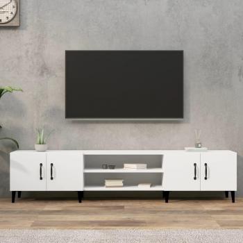 Mueble de TV vidaXL madera contrachapada blanco 180x31,5x40 cm
