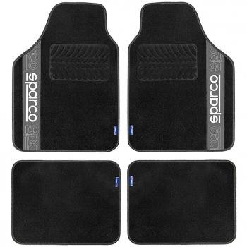 Alfombra Sparco F510 NG/GR Moqueta - Protección Duradera, Juego de alfombrillas coche universal en color gris