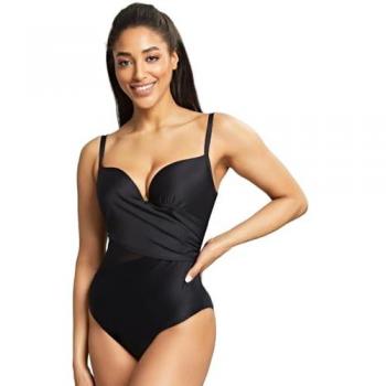 Panache Serenity Plunge Underwire Swimsuit - Black - Size 30GG