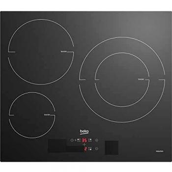 Placa de inducción BEKO HII63405MT - Placa de inducción de 60 cm, 3 fuegos, 7200 W, color negra