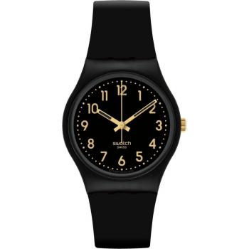 Swatch - Reloj golden tac con correa color negro de material de origen biológico