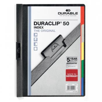 Dossier con clip original Index A4 capacidad 50h negro Durable 2234-01