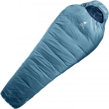 Saco de Dormir Deuter Orbit +5° EL - Kunstfaser, Azul Atlantic-Ink, Reißverschluss Izquierdo, Talla Grande
