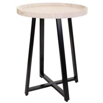 Mesa de Centro Alexandra House Living Blanco Hierro Madera MDF 45 x 57 x 45 cm