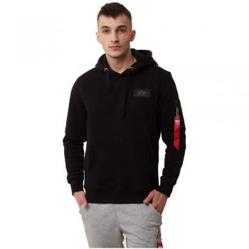 Alpha Industries Black Hoodie with Back Print and Rainbow Reflective Design