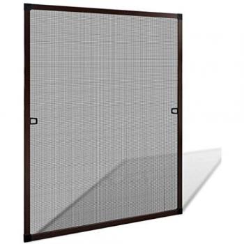 vidaXL Mosquitera Red Ventana 80x100 cm Aluminio Marrón Pantalla Insecto Malla