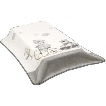Cambrass Bici - Manta raschel para minicuna, 80 x 110 cm, color gris
