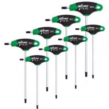 TORX® 70563 Juego de Destornilladores con mango en T 8pz, TX9–TX40, con Duplex Grip — Made in Germany