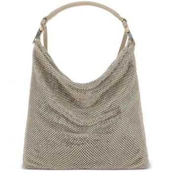 Benedetta Bruzziches Women's Rhinestone Embellished Bella Ciao Shoulder Bag in Powder Beige, One Size