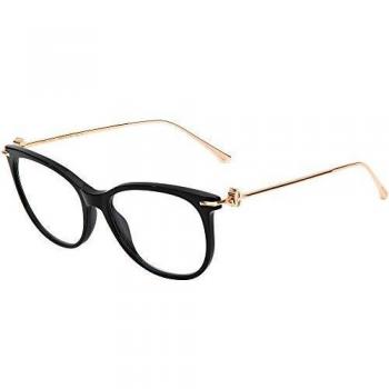 Jimmy Choo JC-263 807 - Gafas de plástico acetato, metal negro brillante, oro rosa