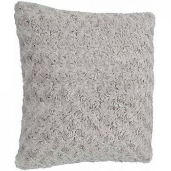 Cojín desenfundable de piel rizada gris claro 45 x 45 cm