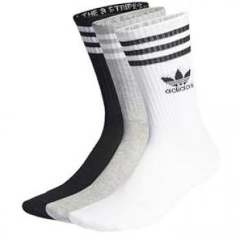 Adidas Originals Mid Cut 3er Pack Unisex Socks - White/Grey/Black, Size: 8.5-10