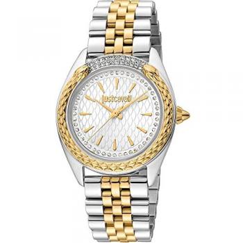Reloj de pulsera Just Cavalli Animalier Prestigio - JC1L195M0385, correa color Gris plata, Oro amarillo, Dial Gris plata, Mujer