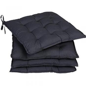 Set de 4 cojines para sillas Cozy antracita 41x37x5cm efecto visco y uso interior/exterior