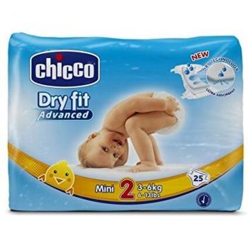 Chicco DryFit - Pack de 25 pañales ultra absorbentes, talla 2, 3-6 Kg