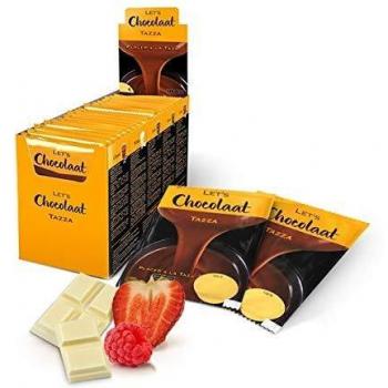 Lets Chocolaat Chocolate a la Taza, estuche 25 sobres, sabor Blanco y Frutos Rojos