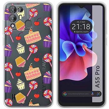 Funda de Silicona Transparente para Blackview A55 Pro con Diseño de Dulces 01