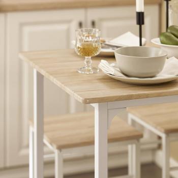 SoBuy OGT10-PF Juego de Mesa Alta de Bar con 2 Taburetes y 1 Mesa para Comedor Sala de Estar Estilo Industrial, Madera Marrón