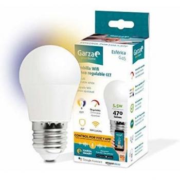 Garza Smart - Bombilla LED Inteligente Wifi Esférica, 5.5W