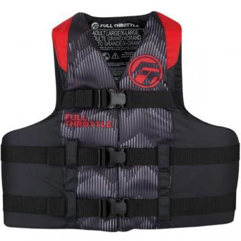 Full Throttle Adult Nylon Life Jacket - 4XL/7XL - Red/Black