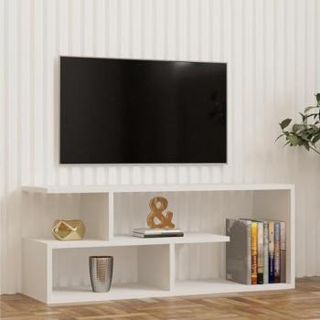 Armario para Televisor Minimalista Blanco con Estantes Abiertos y Amplio Almacenaje 100x40x29 cm