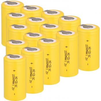 Caja 6/10/12/15 pcs SUBC Ni-Cd 1.2 V 2200 mAh batería recargable con pestaña Anmas