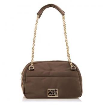 Bolso de hombro Debi marrón para mujer con asa de cadena, casual y sintético