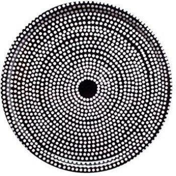 Marimekko - Bandeja/bandeja – FOKUS – Revestimiento de madera – negro/blanco – Diámetro 46 cm.