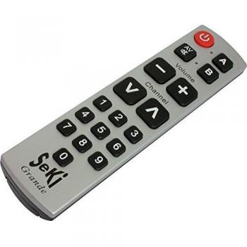 Control Remoto Universal SEKI GRANDE con Capacidad de Aprendizaje, Color Plata y Negro