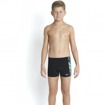 Speedo Boy 's wavaweave Allover Panel Aquashorts – Bañador para – negro/Bali, color azul, talla 22