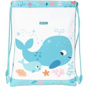 Mochila Preescolar 'Ballenita' con Cordón Ajustable y Cintas Ajustables - Safta